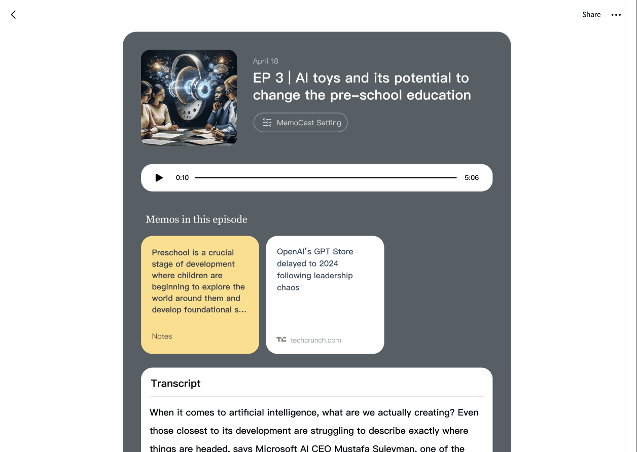 MemoCast turning saved articles into a podcast you can listen to on the go