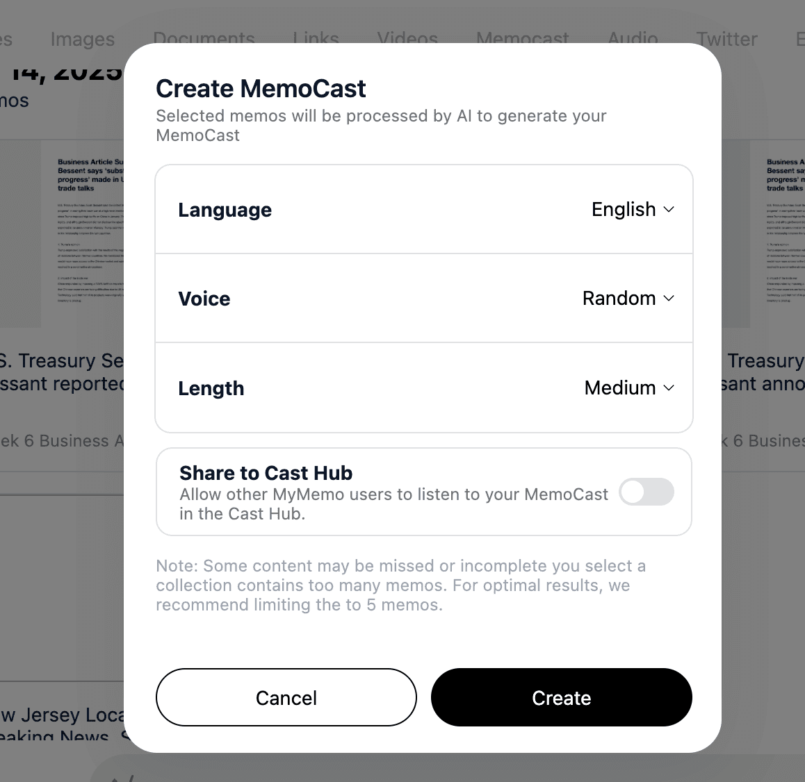 getting started with memocast