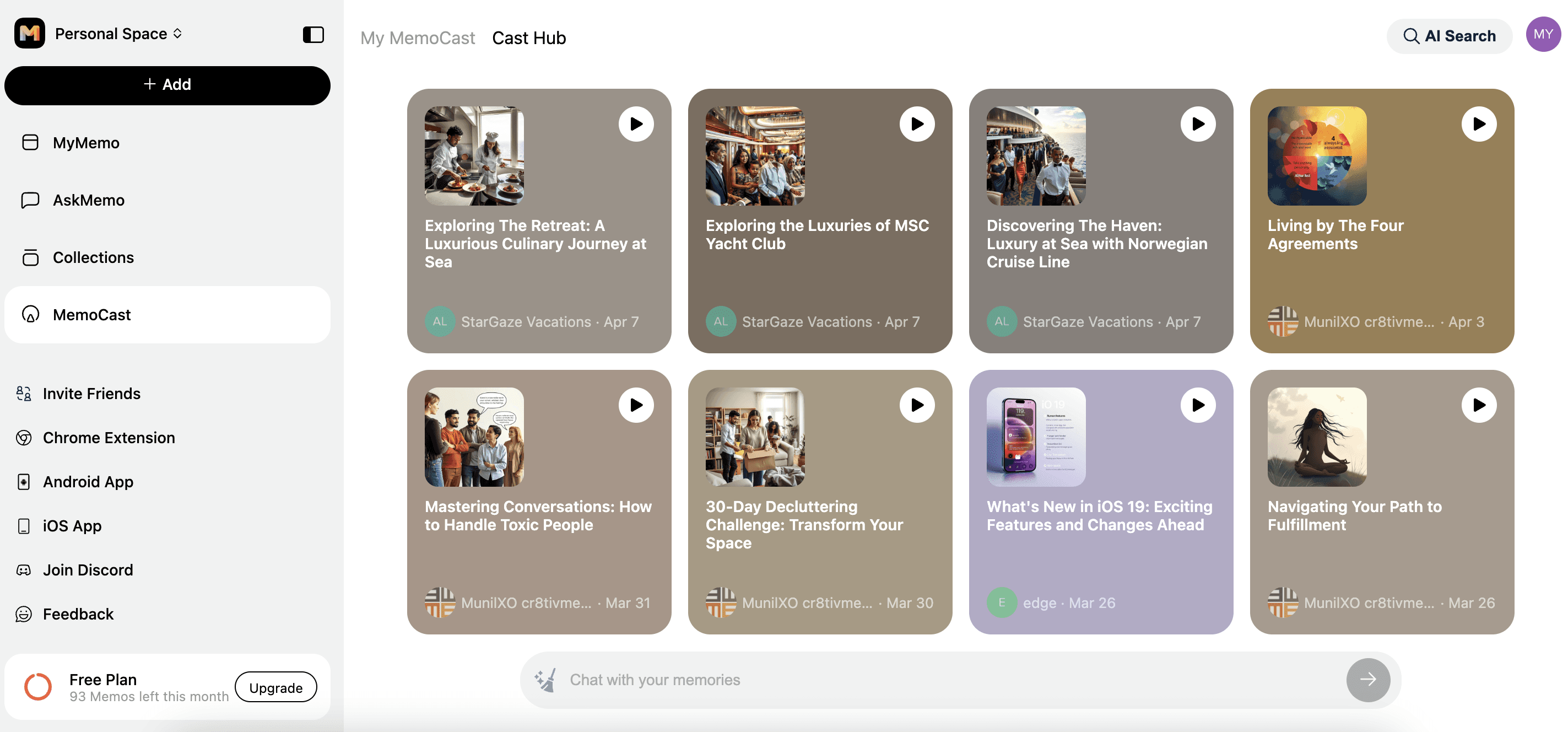 getting started with memocast