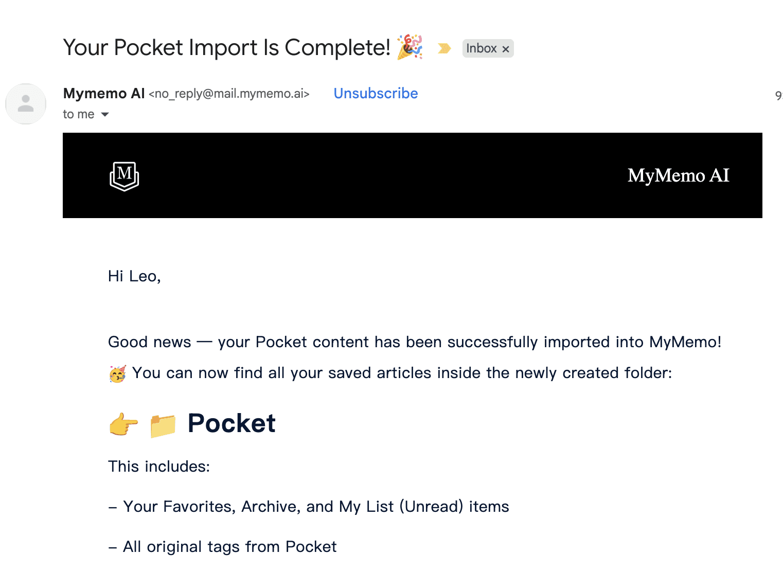 how to import from pocket to mymemo