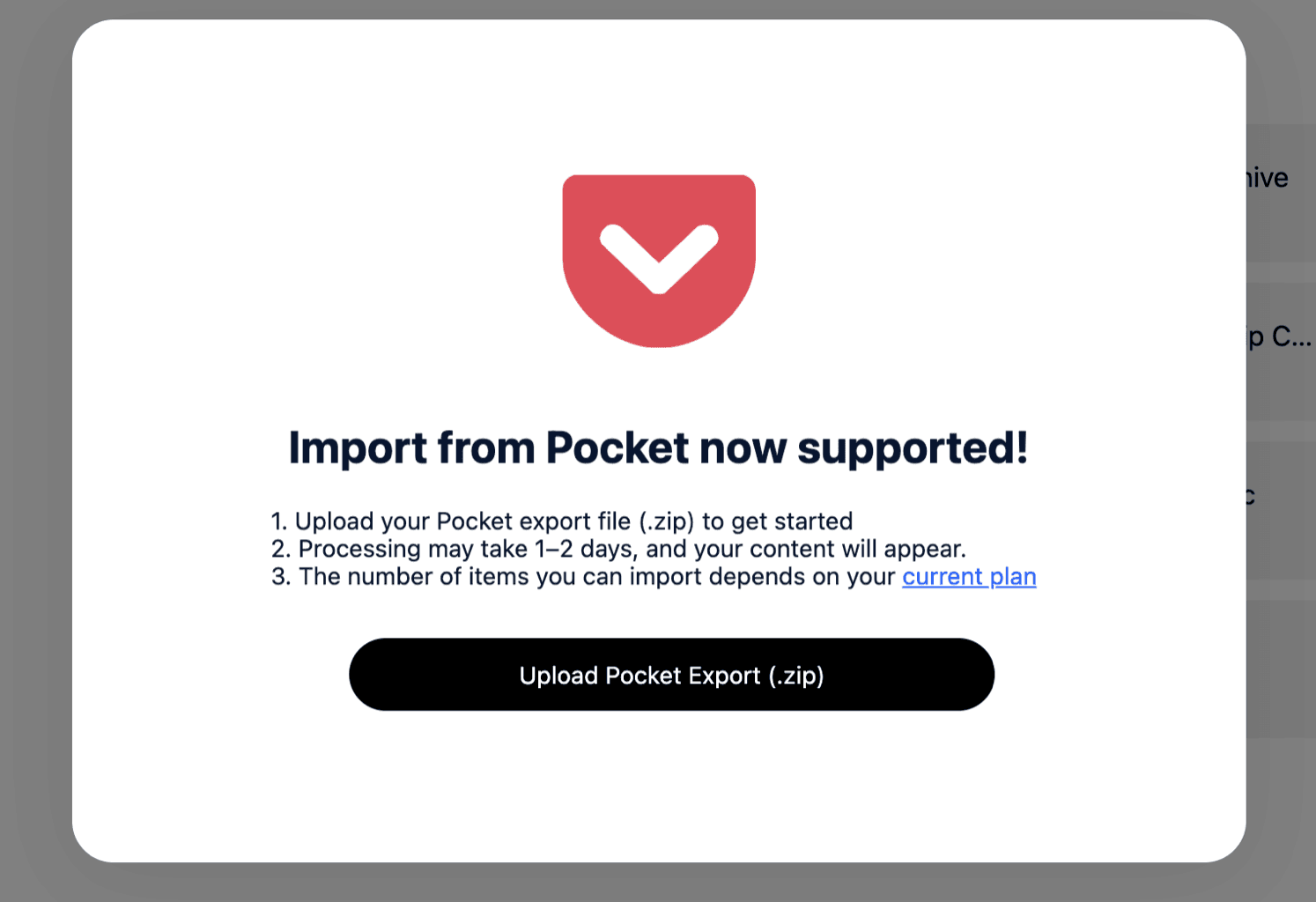 how to import from pocket to mymemo
