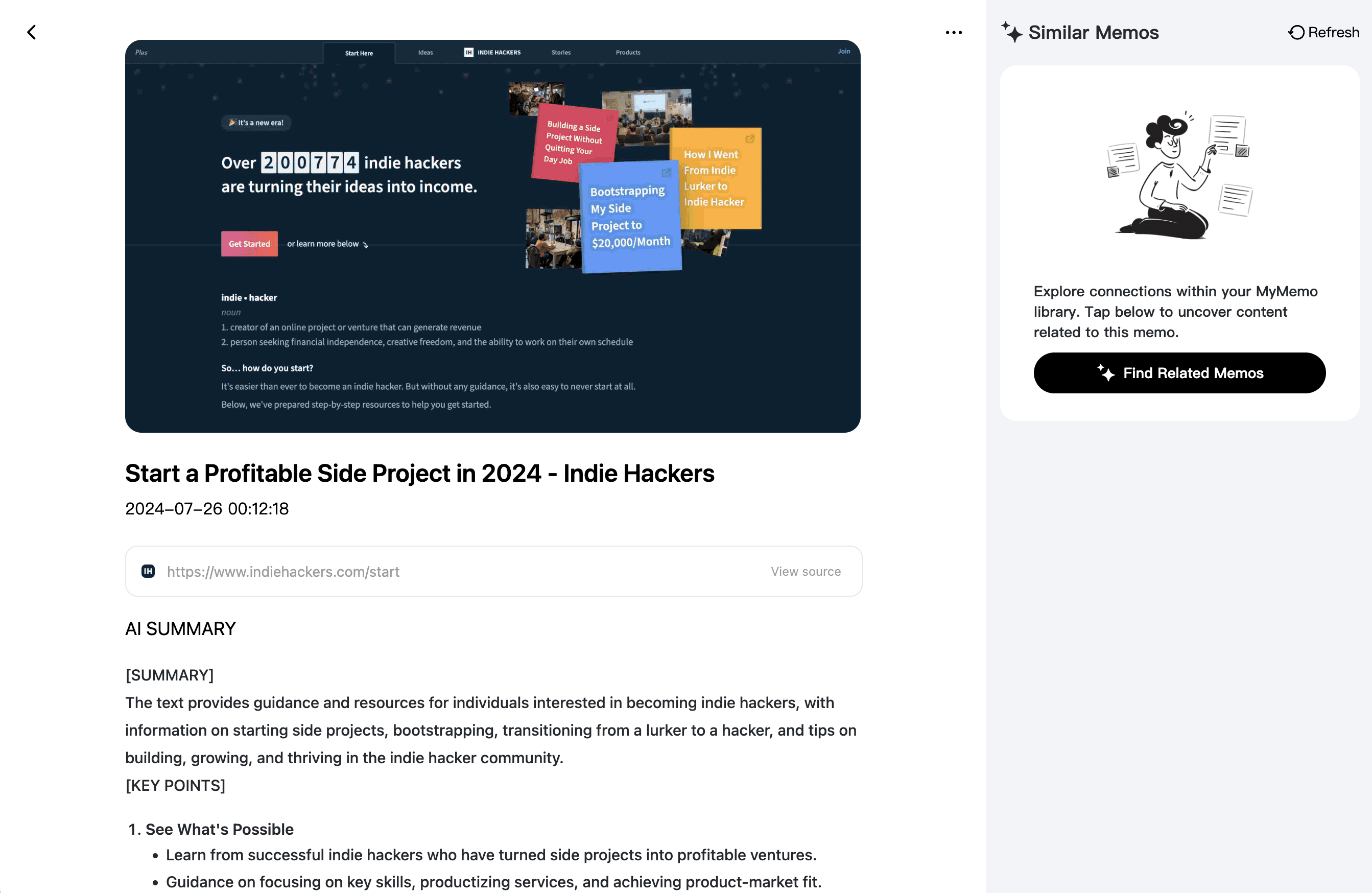 introducing similar memo connect the dots with mymemo ai